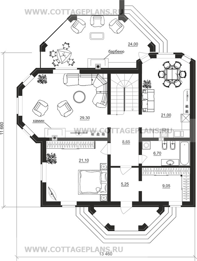 Поэтажные планы проект дома 16-64 общ. площадь 318,07 м2