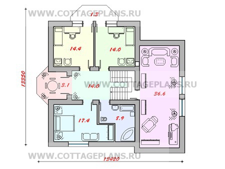 Поэтажные планы проект дома 59-98 общ. площадь 259,5 м2