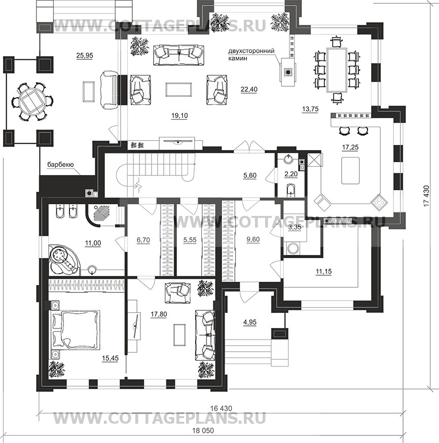 Поэтажные планы проект дома 103-05 общ. площадь 450,80 м2