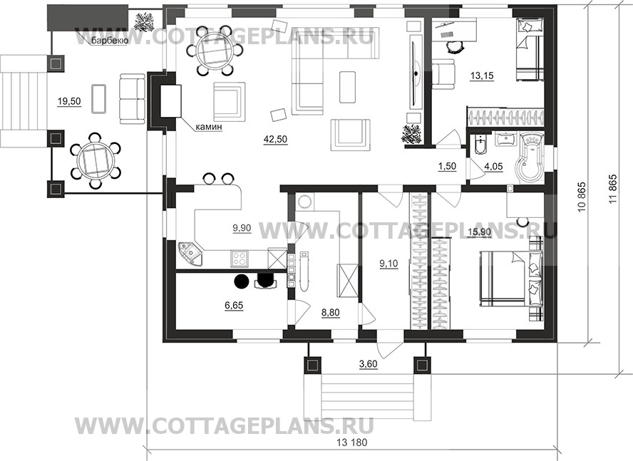 Поэтажные планы проект дома 900-61 общ. площадь 111,55м2