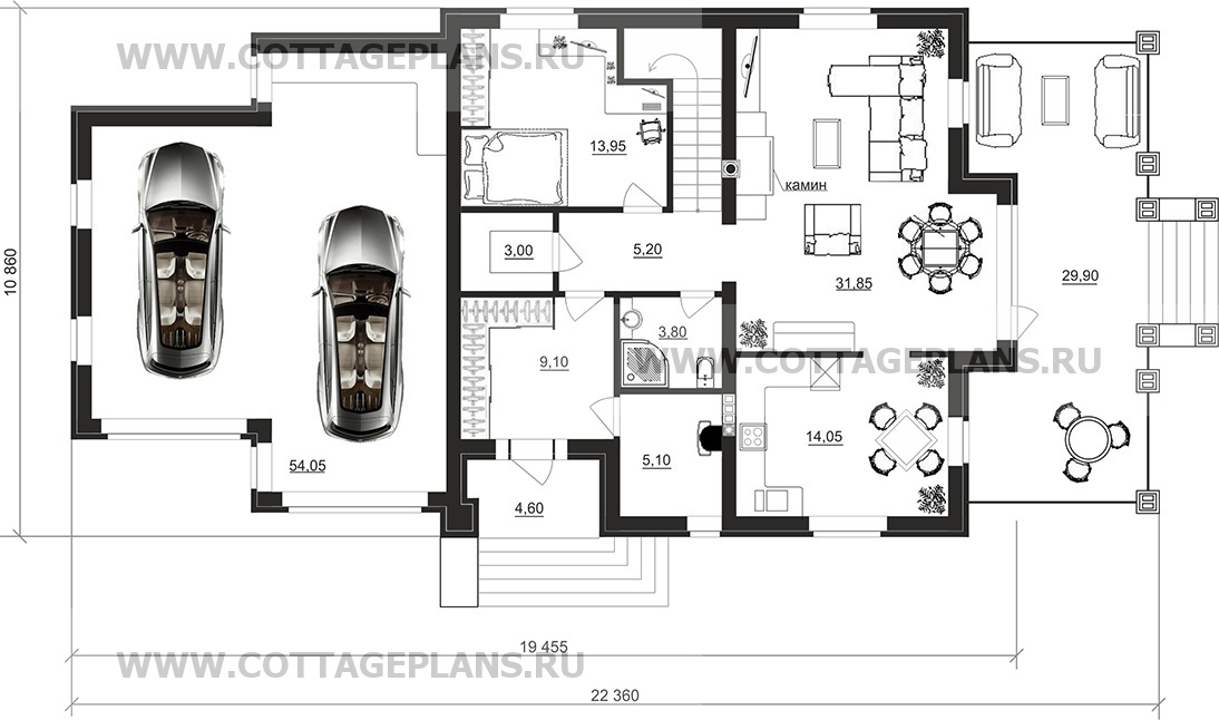 Поэтажные планы проект дома 77-22 общ. площадь 214,75 м2