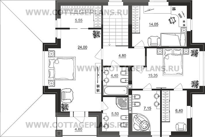 Поэтажные планы проект дома 92-97 общ. площадь 196,30 м2