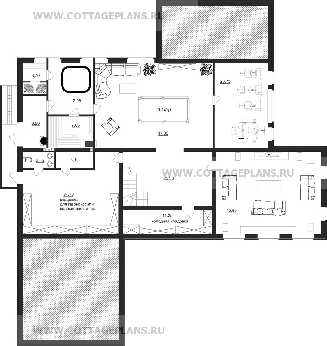 Поэтажные планы проект дома 91-05 общ. площадь 475,00 м2