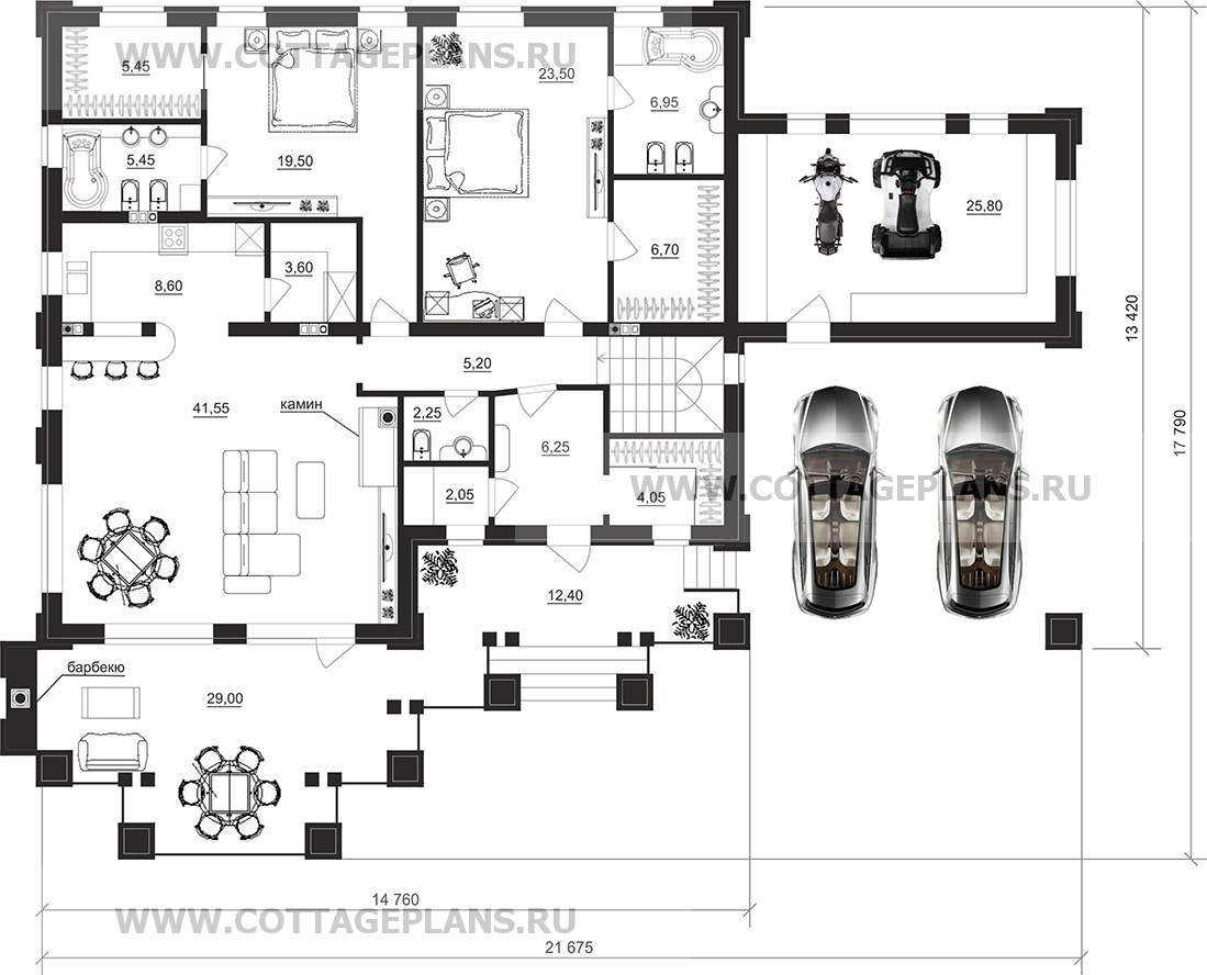 Поэтажные планы проект дома 91-60 общ. площадь 306,75 м2