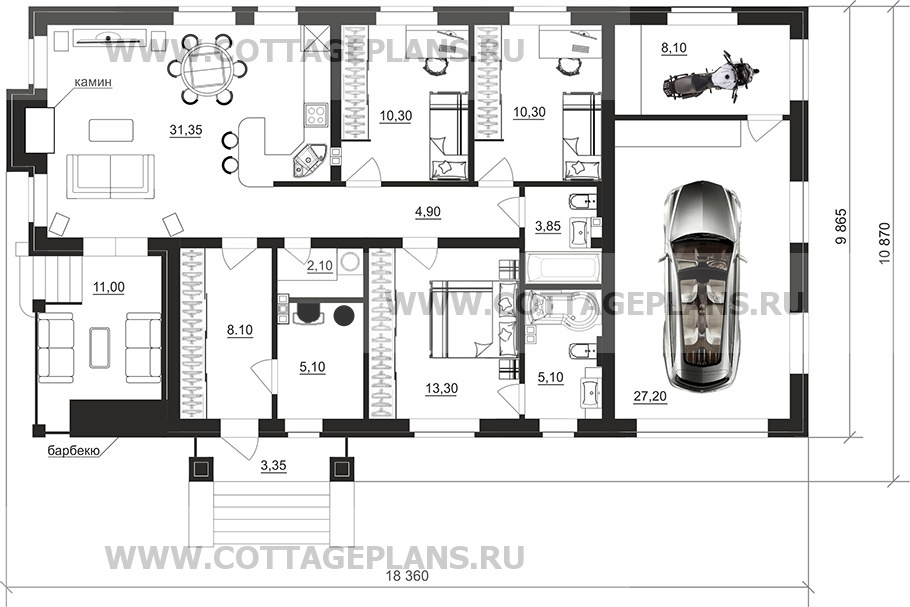 Поэтажные планы проект дома 700-78 общ. площадь 129,70м2
