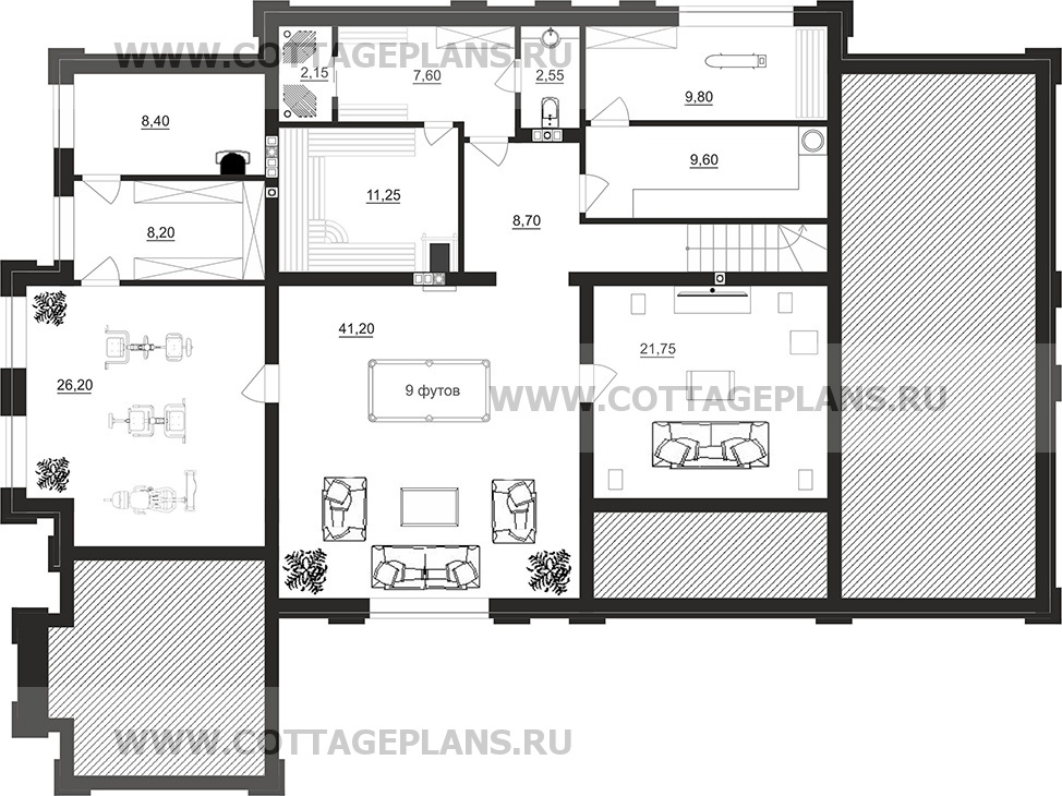 Поэтажные планы проект дома 103-37 общ. площадь 452,05 м2