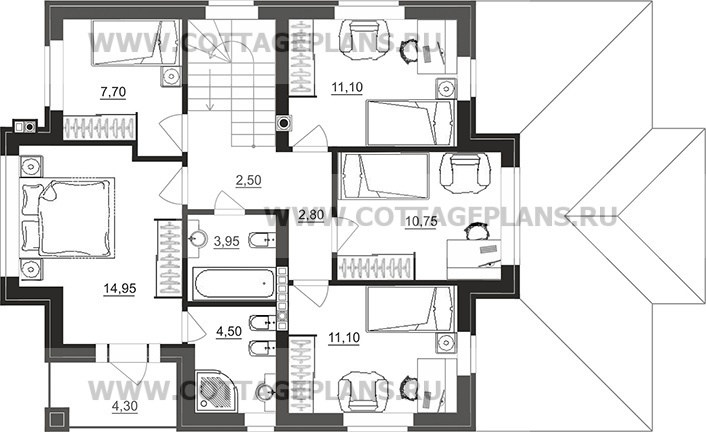 Поэтажные планы проект дома 101-47 общ. площадь 216,45 м2