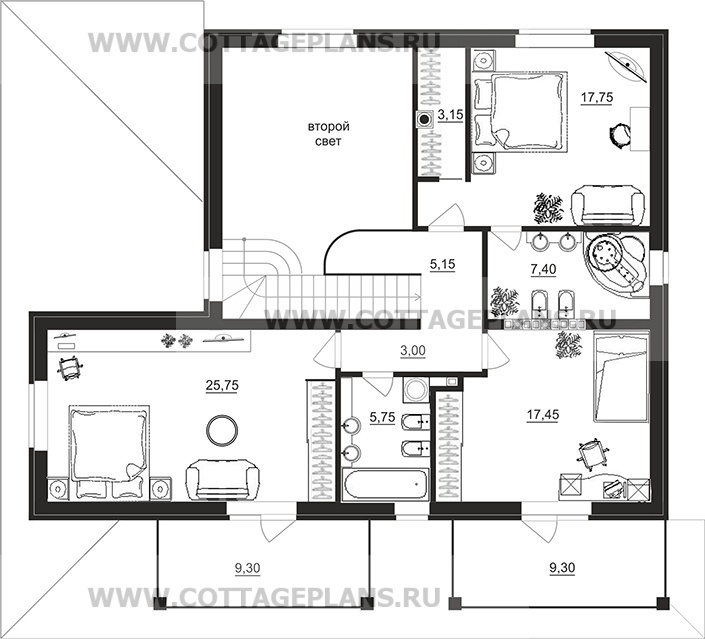 Поэтажные планы проект дома 78-48 общ. площадь 313,95 м2