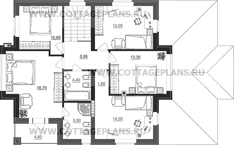 Поэтажные планы проект дома 200-42 общ. площадь 178,20 м2