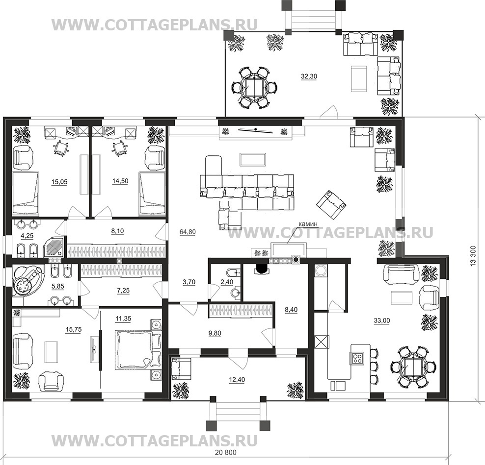 Поэтажные планы проект дома 90-02 общ. площадь 203,50м2