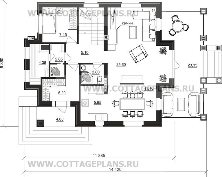 Поэтажные планы проект дома 201-44 общ. площадь 204,70 м2