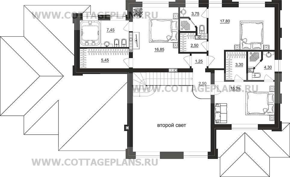 Поэтажные планы проект дома 203-30 общ. площадь 325 м2