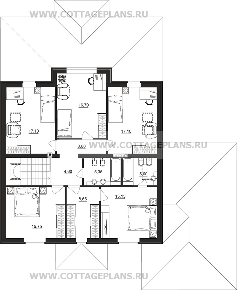 Поэтажные планы проект дома 77-87 общ. площадь 248,50 м2