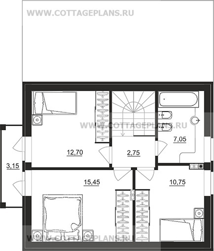 Поэтажные планы проект дома 75-98 общ. площадь 97,60 м2