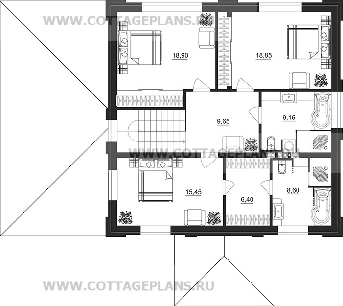 Поэтажные планы проект дома 106-39 общ. площадь 191,35 м2