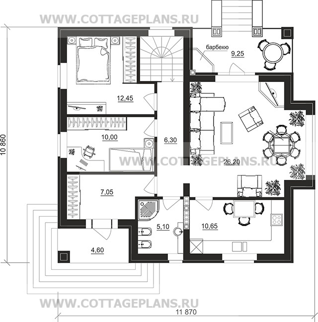 Поэтажные планы проект дома 91-44 общ. площадь 155,80 м2