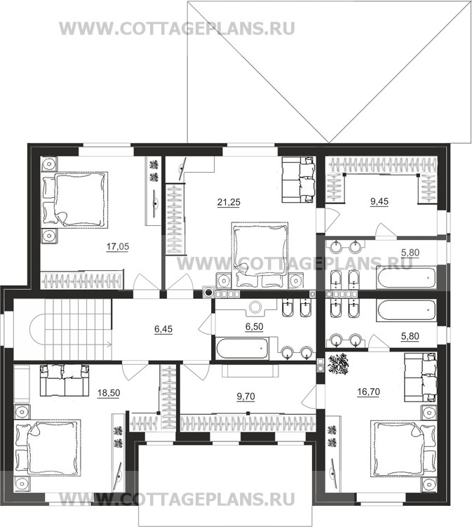 Поэтажные планы проект дома 83-08 общ. площадь 236,35 м2