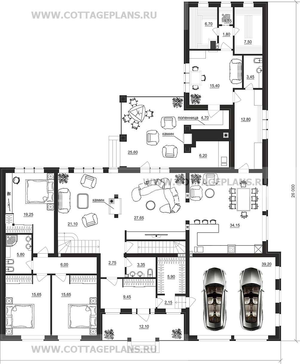 Поэтажные планы проект дома 101-56 общ. площадь 551,90 м2