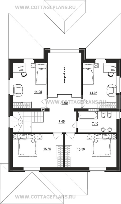 Поэтажные планы проект дома 206-16 общ. площадь 174,45 м2
