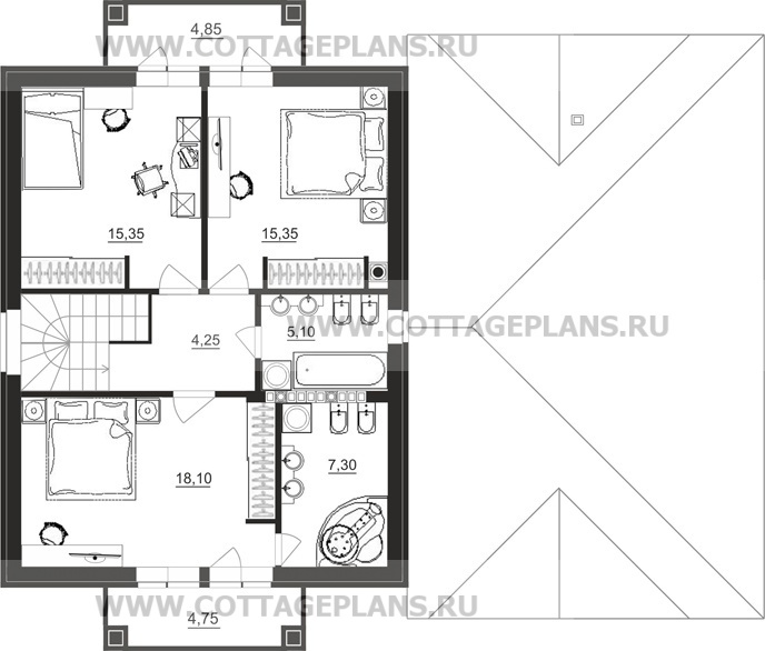 Поэтажные планы проект дома 20-92 общ. площадь 318,70 м2