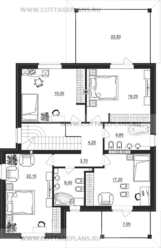 Поэтажные планы проект дома 14-55 общ. площадь 324,00 м2