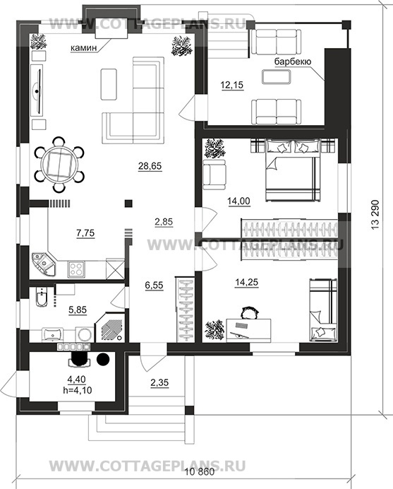 Поэтажные планы проект дома 702-73 общ. площадь 84,30м2