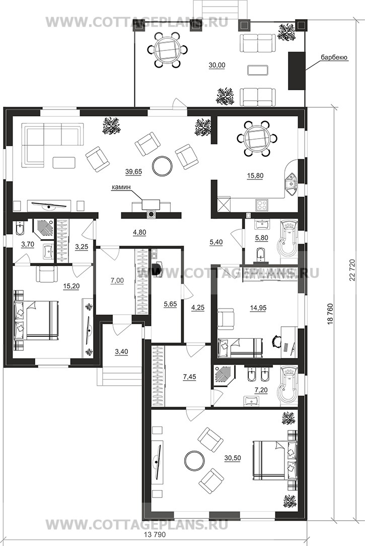Поэтажные планы проект дома 702-65 общ. площадь 167,85 м2