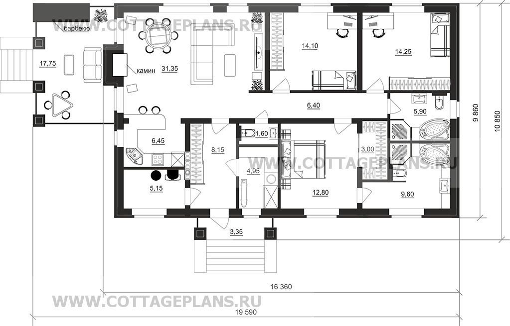Поэтажные планы проект дома 702-30 общ. площадь 124,00м2