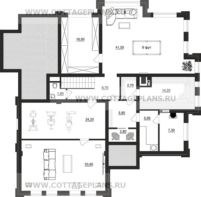Поэтажные планы проект дома 203-08 общ. площадь 450,90 м2