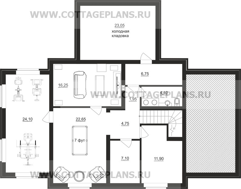 Поэтажные планы проект дома 71-49 общ. площадь 351,40 м2