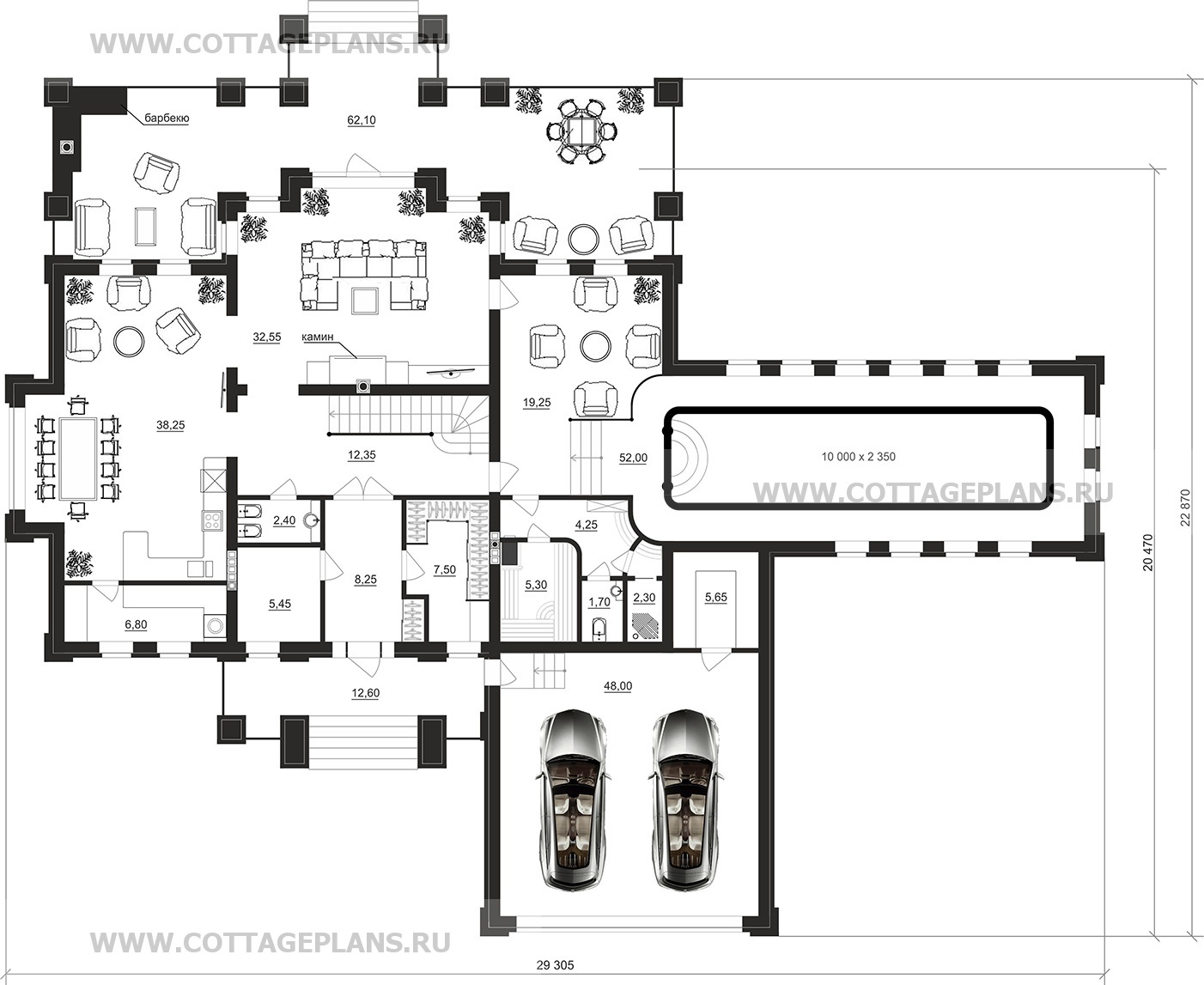 Поэтажные планы проект дома 201-40 общ. площадь 552,80 м2