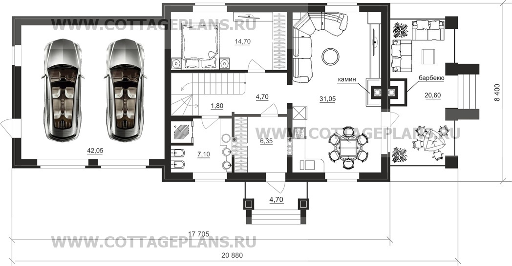 Поэтажные планы проект дома 71-41 общ. площадь 255,15 м2