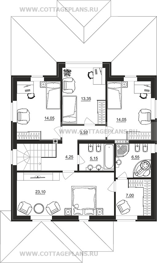 Поэтажные планы проект дома 106-19 общ. площадь 187,40 м2