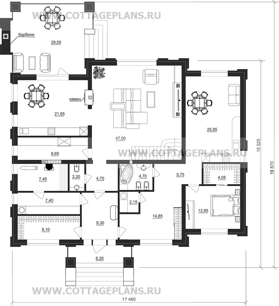 Поэтажные планы проект дома 206-14 общ. площадь 322,85 м2