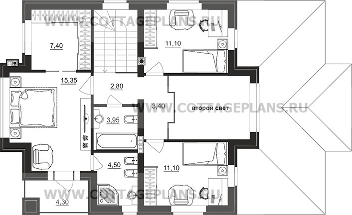 Поэтажные планы проект дома 200-50 общ. площадь 133,60 м2