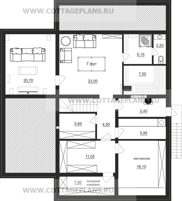 Поэтажные планы проект дома 22-58 общ. площадь 314,45 м2
