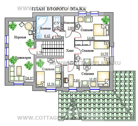 Поэтажные планы проект дома 55-03 общ. площадь 214.0м2