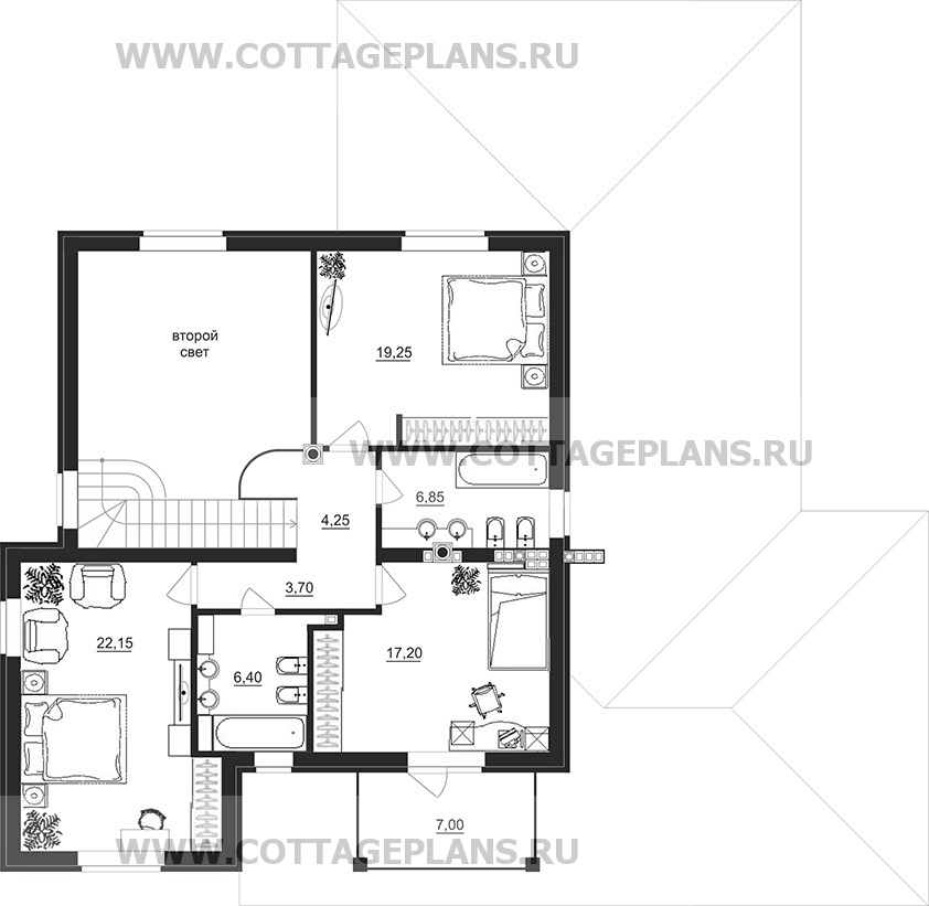 Поэтажные планы проект дома 98-36 общ. площадь 383,15 м2