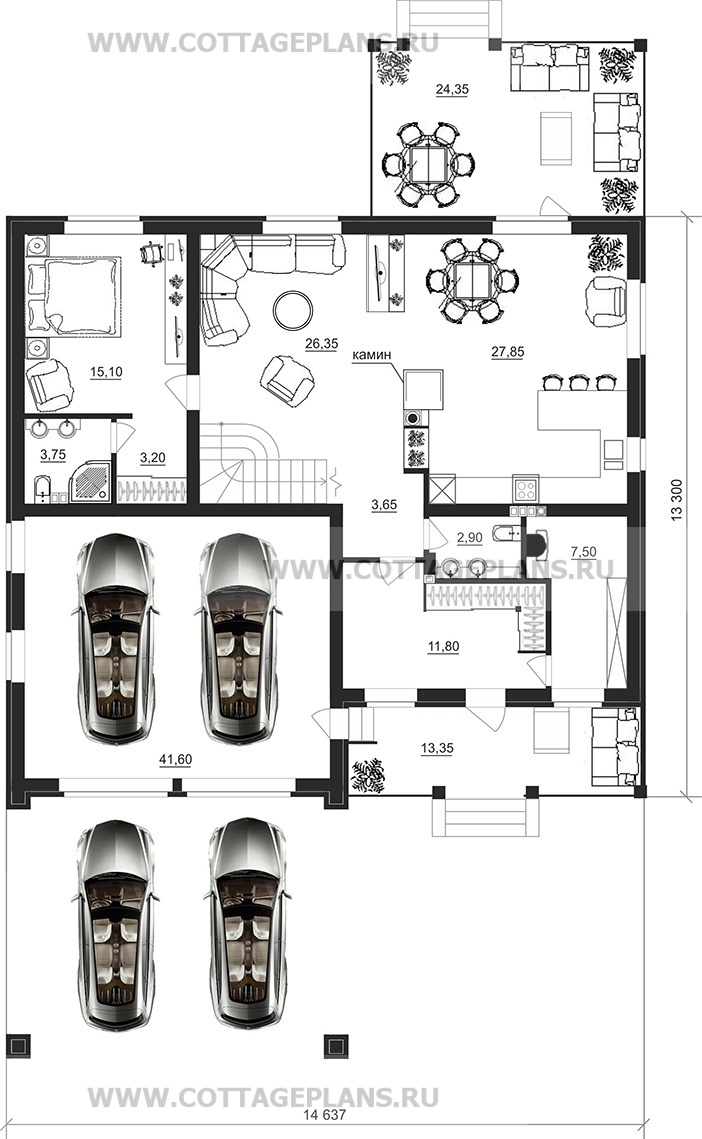 Поэтажные планы проект дома 97-68 общ. площадь 227,25 м2
