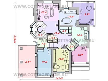 Поэтажные планы проект дома 47-98 общ. площадь 250,8 м2