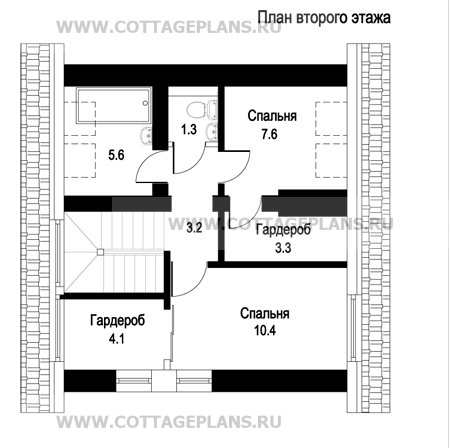 Поэтажные планы проект дома 59-48 общ. площадь 94,6 м2