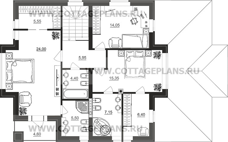 Поэтажные планы проект дома 29-80 общ. площадь 173,60 м2
