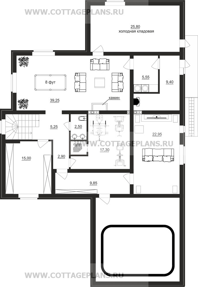Поэтажные планы проект дома 24-70 общ. площадь 415,40 м2