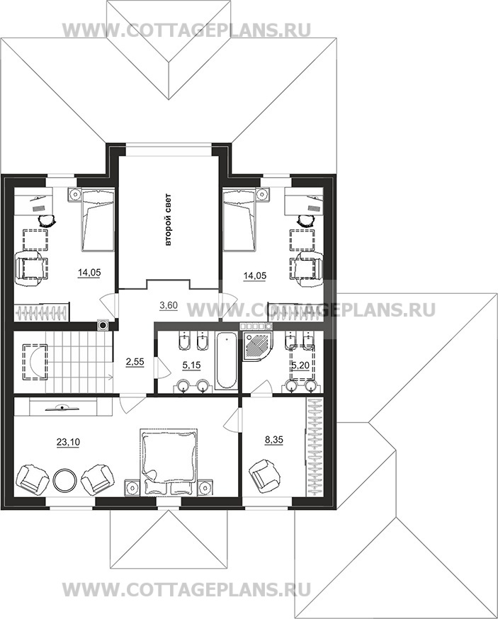 Поэтажные планы проект дома 100-04 общ. площадь 180,90 м2