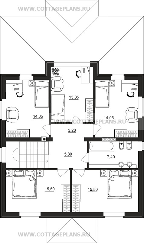 Поэтажные планы проект дома 29-57 общ. площадь 176,70 м2