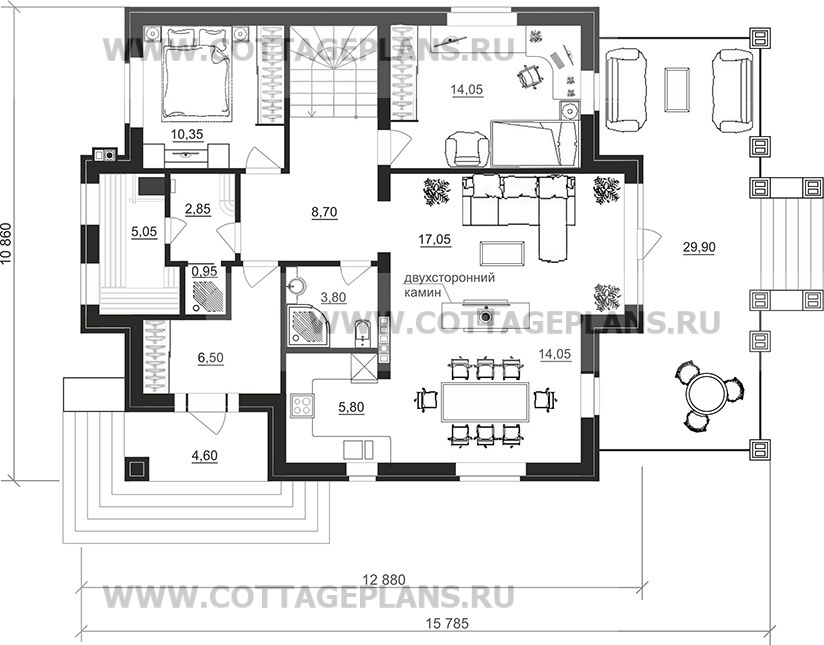 Поэтажные планы проект дома 101-42 общ. площадь 266,85 м2