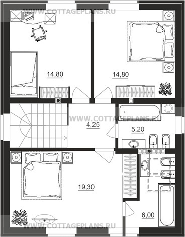 Поэтажные планы проект дома 15-98 общ. площадь 131,25 м2