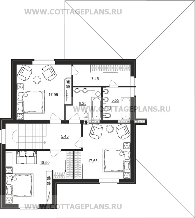 Поэтажные планы проект дома 84-51 общ. площадь 334,20 м2