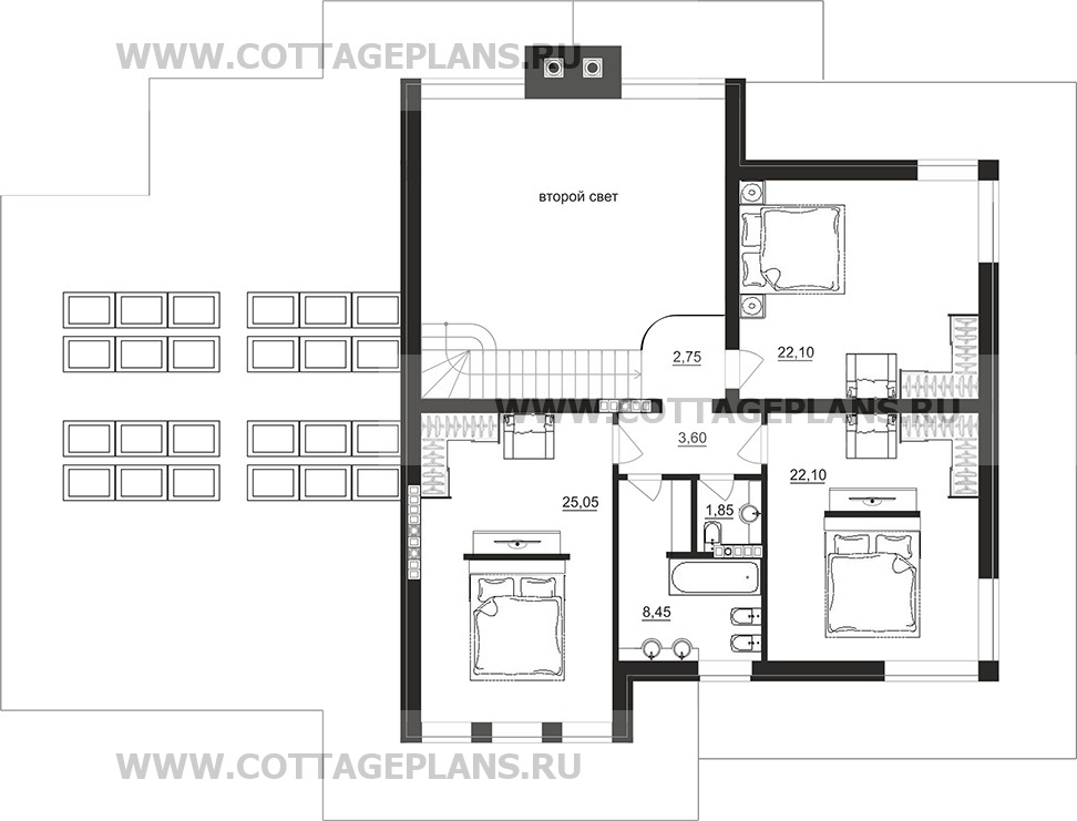 Поэтажные планы проект дома 98-30 общ. площадь 369,30 м2