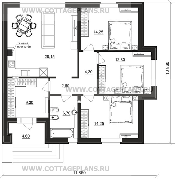 Поэтажные планы проект дома 27-90 общ. площадь 91,45 м2